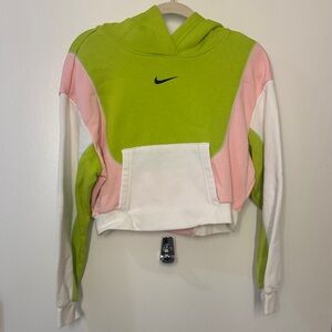 Nike Lime Green and Pink Hoodie